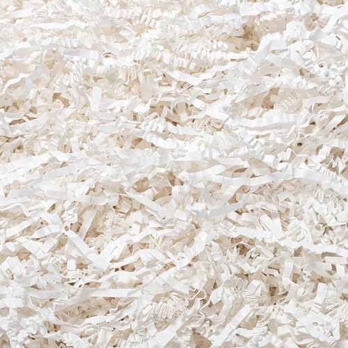 Wowxyz 1 LB Crinkle Cut Paper Shred White Crinkle Shredded Paper for Gift Baskets - Gift Box Bag Filler - Confetti Stuffin...