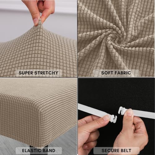 SPRINGRICO Stretch Dining Bench Cover, Removable Bench Slipcover Washable Bench Seat Protector Rectangle Bench Cover for D...