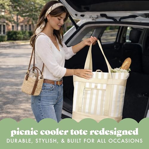 Fit & Fresh Insulated Grocery Tote Bag – Large Reusable Thermal Cooler Bag for Shopping, Food Delivery & Catering – Premiu...
