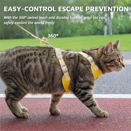 Escape-Proof Cat Harness and Leash Set - Adjustable and Comfortable - Ideal for Walking Cat Outdoors - Fits Small Dogs, Ki...