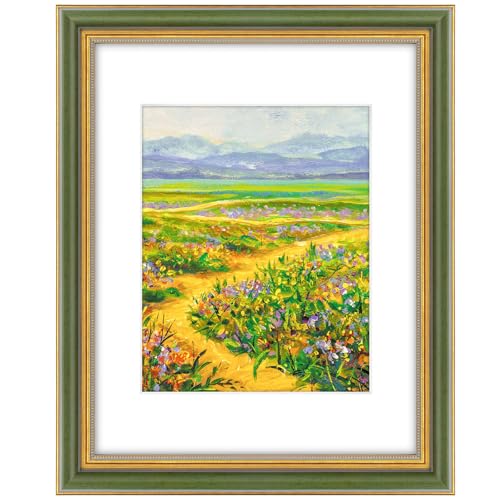Golden State Art,11x14 Ornate Picture Frame for 8x10 Photo with Mat or 11 x 14 Prints without Mat,Real Glass Wall Display(...