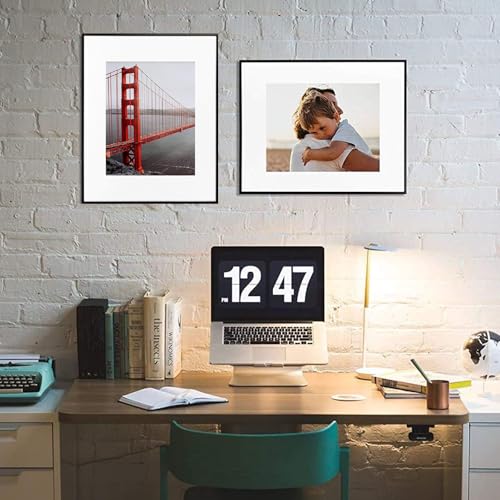 Frametory, 11x14 Aluminum Picture Frame - 11 x 14 Black Frame with Removable Mat for 8 x 10 Photo - 14 by 11 Durable Metal...