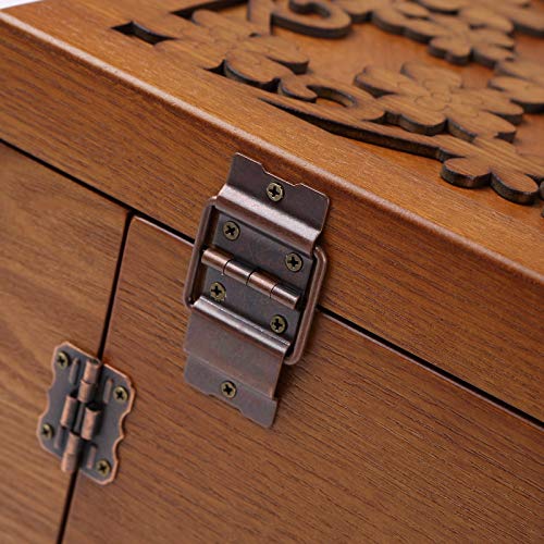Changsuo Wooden Jewelry Box for Women, Organizer Box of Solid Wood with Lock and Key for Jewelries, Watches, Necklace, Rin...