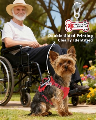 Service Dog Vest for Small Breed Dogs with ID Tag – Lightweight Puppy Harness and Leash Set with 6 PCS Patches, Ideal Serv...