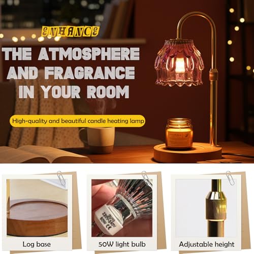 SJATMMA Candle Warmer Lamp with Timer and Dimmer Wax Warmer Lamp for Jar Candle with 2 Bulbs Birthday Christmas Housewarmi...