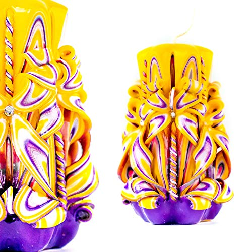 Carved Candle Artisan, Handcrafted Decorative Dipped, Home Decor, Fancy Unique Birthday Gift, New Year, Large, Thanksgivin...