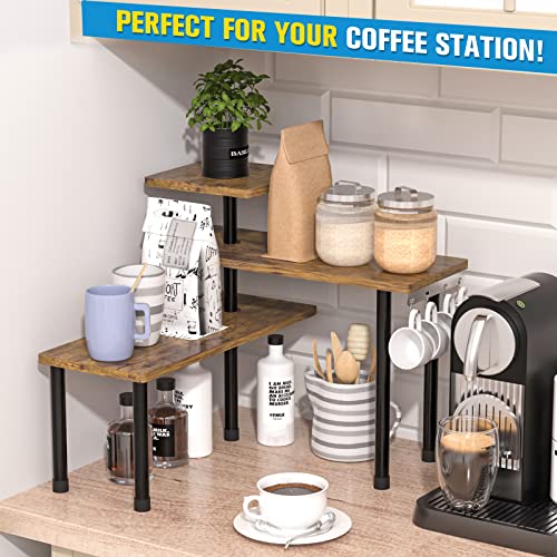 JayRex Countertop Organizer Organization, 3 Tier Moveable Corner Shelf Organizer for Kitchen, Bathroom, Spice Rack, Coffee...