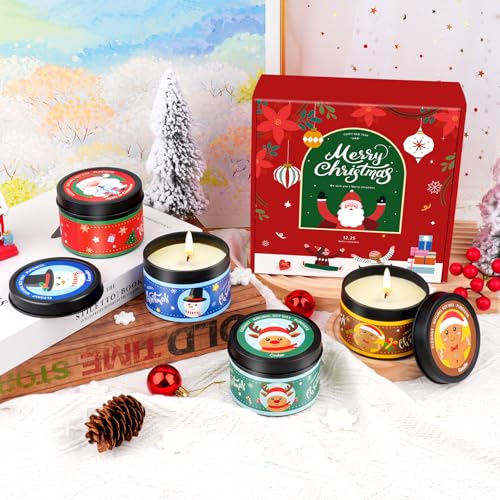 Christmas Candles - 4 x 4.6oz Scented Candles Gifts for Women Set, Natural Holiday Candle for Home Scented, Long Burning A...