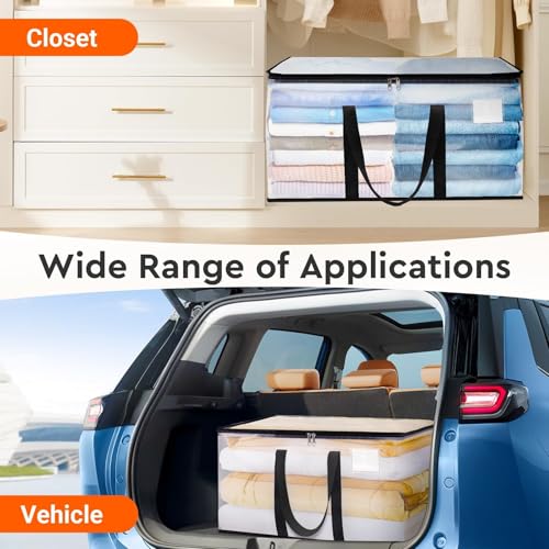 BlissTotes Moving Bags, 93L 8-Pack Storage Bags, Moving Box Heavy Duty Extra Large, Moving Totes with Zipper, Reinforced H...