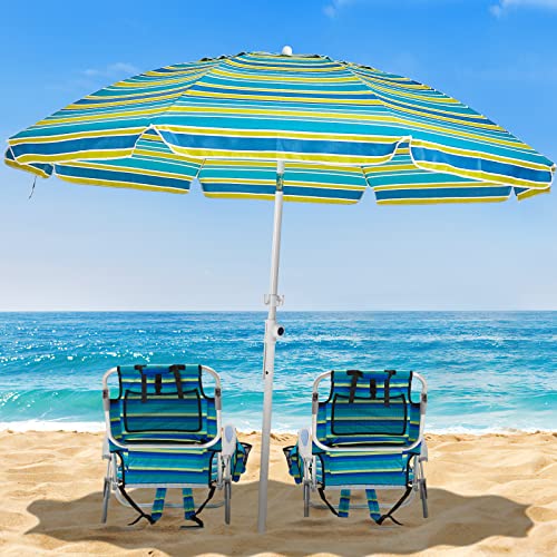 Canpsky 2 Pack Lightweight Portable Camping Beach Chair for Adults, Outdoor Lay Flat Folding Beach Chairs with 5 Position...