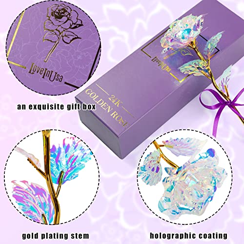 LOVEINUSA Artificial Galaxy Rose Flower Gifts, Galaxy Eternity Rose Glass Forever Flowers for Mom from Daughter/Son, Birth...