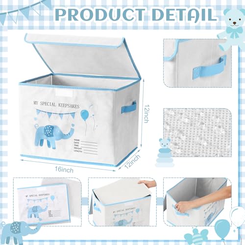 LemonRoad Baby Memory Keepsake Box 16x12x12inch Baby Shower Elephant First Keepsake Box New Parent Newborn Baptismal Birth...