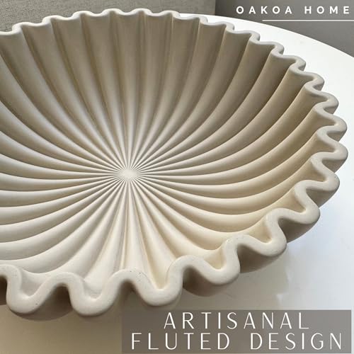 OAKOA Concrete Decorative Bowl - Organic Modern Home Decor Bowl - Decorative Objects - Cement Fruit Bowl - Modern Organic ...