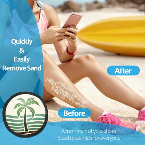 BOPLYBAY Natural Sand Remover Pouch for Beach | Aloe & Oat Powder, Talc-Free & Hypoallergenic | Waterless Cleaner for Fee...