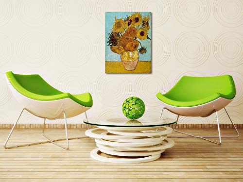 Wieco Art Sunflower Large Canvas Prints Wall Art by Vincent Van Gogh Oil Paintings Reproduction Modern Stretched and Frame...