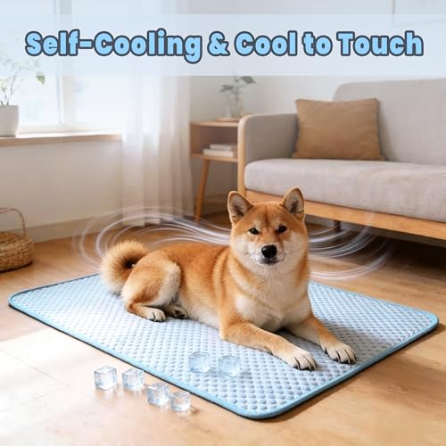 BCBOPE Washable Dog Cooling Mat, Ice Silk Self Cooling Pad for Small Medium Dogs & Cats, Breathable Pet Cooling Blanket fo...