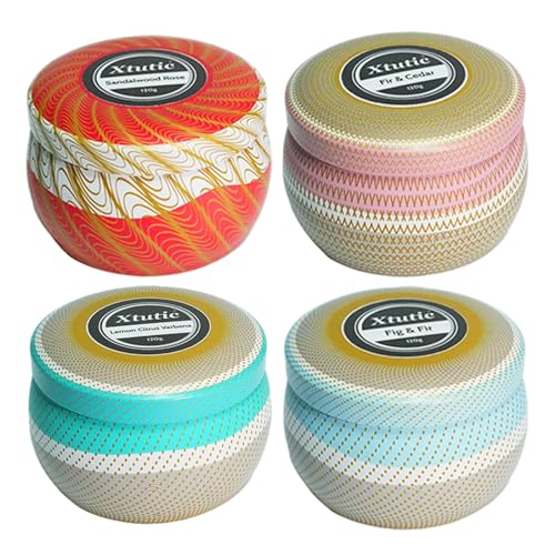 Xtutic Candle Set 4 Pack Candles- Scented Candles Gift Set for Home, Long-Lasting Ambiance for Living Room & Bedroom, Smal...