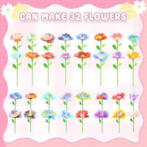 beefunni Flower Bouquet Craft Kit, Mothers Day Crafts for Kids Classroom, DIY Craft Toys for Kids Ages 4-8, Educational Fl...