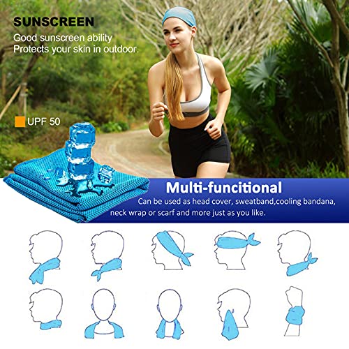 YQXCC Cooling Towels | 4 Pack 47"x12" | Ice Cool for Neck | Microfiber Soft Breathable Chilly | for Yoga, Sports, Golf, Gy...