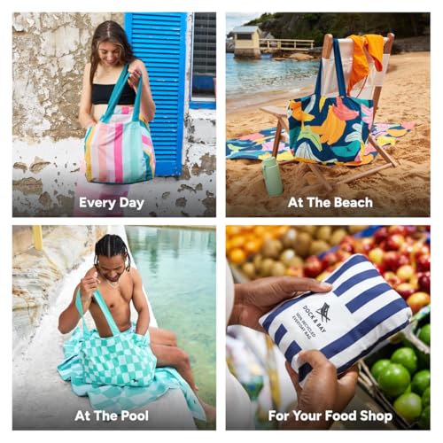 Dock & Bay Everyday Beach Tote Bag - Reusable Carrier Bag for Daily Use - Carries Up to 10kg - 100% Recycled Materials
