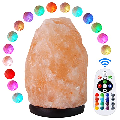 pursalt Himalayan Salt Lamp 7 Inches (5-6 Lbs) with Upgraded Remote Control, Adjustable 16 Color Changing Salt Lamp Night ...