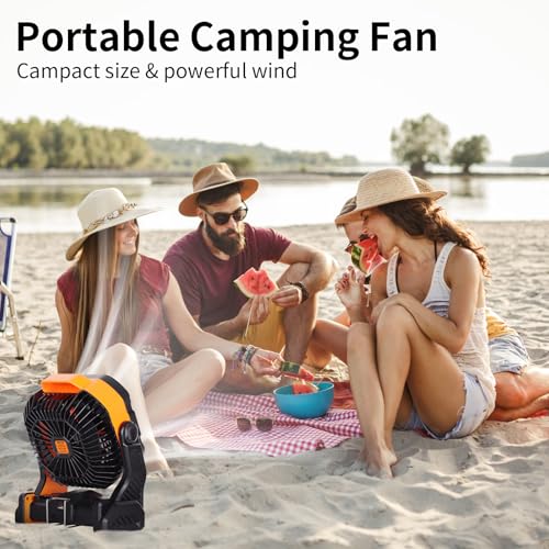 WESTTREE 20000mAh Battery powered fan Camping Fan essentials Portable fan Battery OperatedRechargeable Outdoor Tent with L...