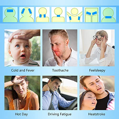 20 Sheets Cooling Patches for Fever Discomfort & Pain Relief, Cooling Relief Fever Reducer, Soothe Headache Pain, Pack of ...