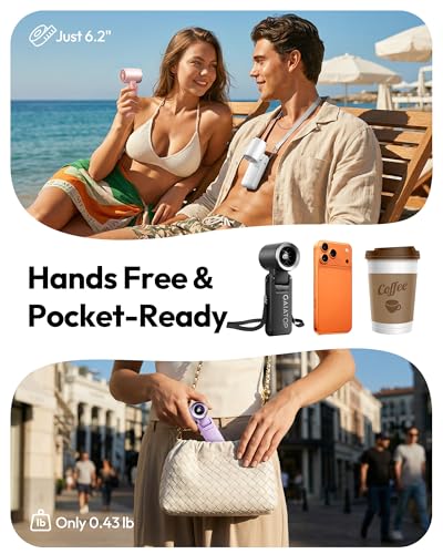 Gaiatop Portable Handheld Turbo Fan, 21 Hrs Cooling, 180° Foldable 4-in-1 Hand Held Fans, 6-Speed (1-100) Personal Mini Ha...