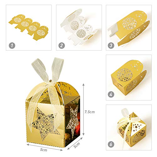 Naler 40pcs Mini Christmas Gift Boxes for Presents, Favor Boxes for Halloween Christmas Wedding Favor Party Gift Wrap Deco...