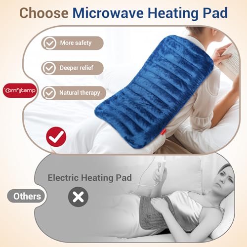 Comfytemp Large Microwave Heating Pad for Sciatica, Back Pain Relief, Period Cramps, 12x22 3.6LB Moist Microwavable Heatin...