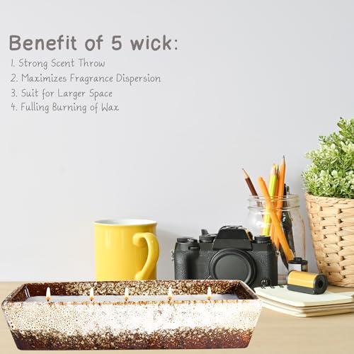 ARTKETTY Scented Candles - 5 Wicks Large Citrus Aromatherapy Candle, 24 oz, Long Lasting, Gift for Home Decor