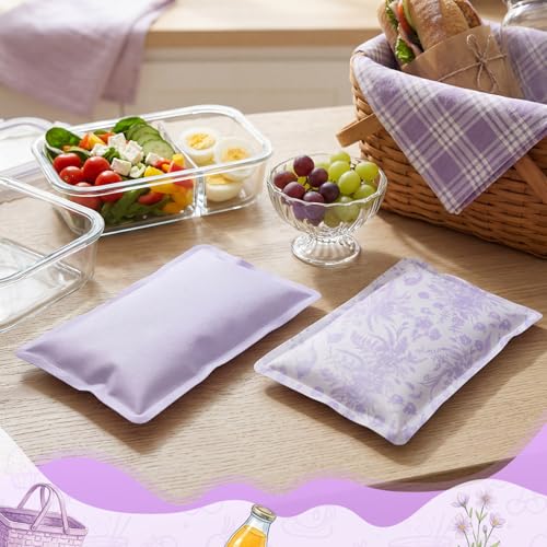 VIHOSE 2 Pcs Soft Ice Packs for Lunch Box and Cooler Bag Reusable Lightweight Long Lasting Cold Bottle Ice Pack for Lunch ...
