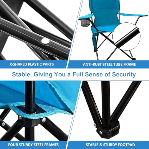 SAILARY Folding Camping Chairs Portable Outdoor Chair for Camping, Fishing, Beach, Picnic, Lightweight High Back Foldable ...