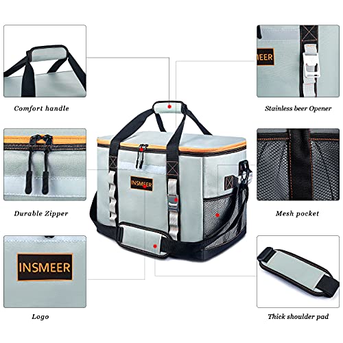 INSMEER Insulated Cooler Bag 65Cans/32 Cans Large Cooler Bag Soft Sided Cooler with Shoulder Strap, Collapsible Leakproof ...