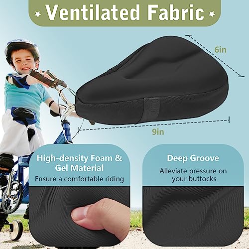 Zacro Gel Kids Bike Seat Cushion Cover for Boys & Girls, Anti-Slip Bike Seat Cover for Toddler, Breathable & Extra Soft Me...