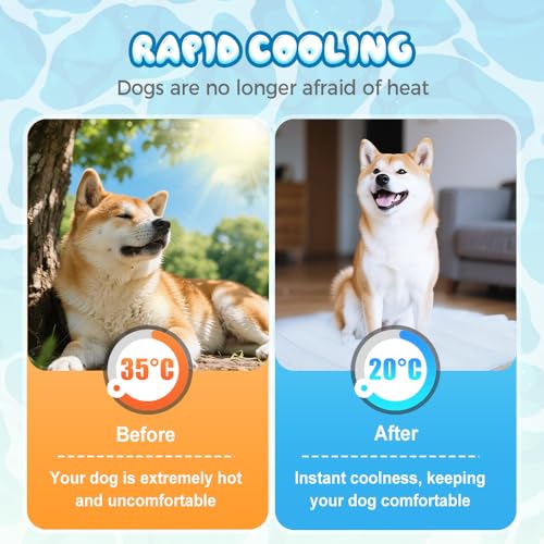 YAUNJI Dog Cooling Eco-Friendly Mat, 2026 New Portable Pet Cooling Pad for Dogs Cats Sleeping Mat for Home Outdoor, Washab...