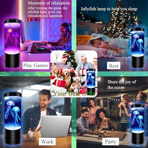 Jellyfish Lamp,7 Color Changing Night Light,USB/Battery Jelly Fish Light Lamp,Aquarium Light Desk Lamp for Home Room Bedro...