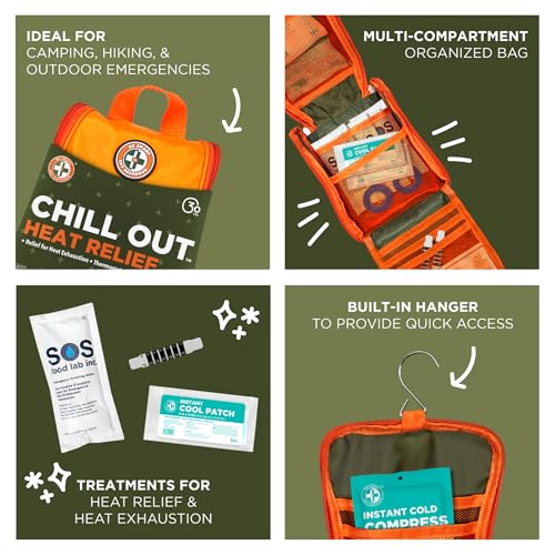 Be Smart Get Prepared Chill Out Heat Relief Kit - 21 Pieces - Designed for Camping, Hiking, Sports, Outdoor & Physical Act...