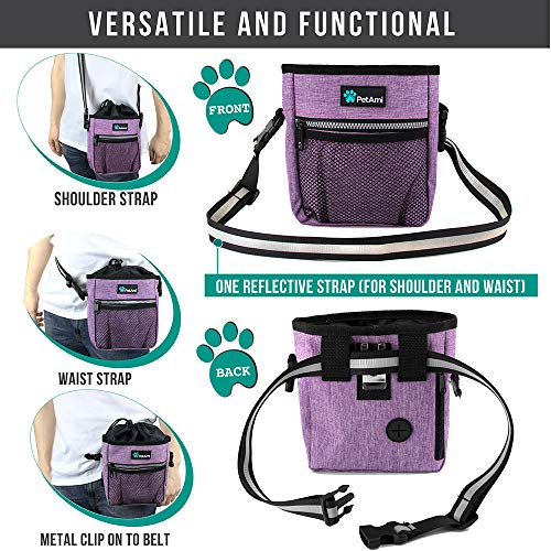 PetAmi Dog Treat Pouch, Pet Treat Pouch for Training, Dog Walking Bag Holder for Kibbles, Pet Food Toy, Dog Trainer Essent...