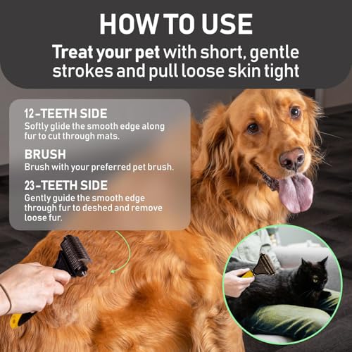 Pet Republique Matt Splitters Tool – Effective Mat Remover and De-matting Comb for Long-Haired Dogs, Cats, Rabbits – Regul...