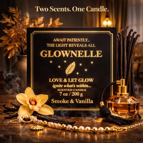 GLOWNELLE Scented Candle Gift Set for Women | Smoke & Vanilla | Birthday Gift | Anniversary | Mom & Wife | Natural Soy Wax...