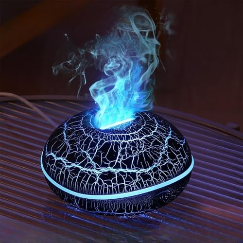 Candico 3-in-1 Aromatherapy Diffuser & Humidifier, 250ML Ultrasonic Aroma Essential Oil Diffuser with 7-Color Flame Night ...