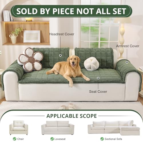 OstepDecor Washable Couch Cover for Dogs, Thick Pet Friendly Sofa Covers, Soft Couch Protector, Paw Cart Sofa Slipcovers, ...