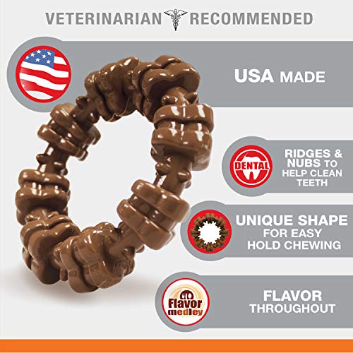 Nylabone Textured Ring Power Chew Toy for Small Dogs, Tough Dog Toys Durable Design for Aggressive Chewers, Best Dog Bored...