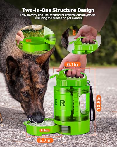 Portable Dog Water Bottle Bowl - 77 oz Travel Water Bowl Dispenser for Dogs Leak Proof, Suitable for Large Pet Drinking, A...