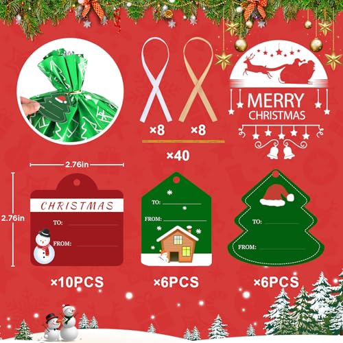 BlessedSeason 22PCS Gift Bags Set, 5 Styles Bags for Gifts, Holiday Reusable Santa Gift Bag (3 X-Large, 3 Large, 5 Medium,...