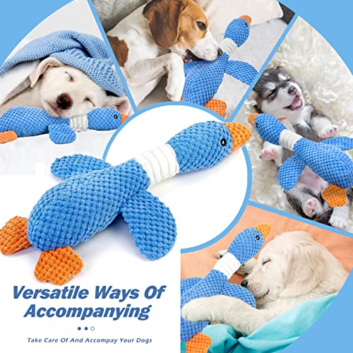 Vitscan Upgraded Goose Indestructible Dog Toys for Aggressive Chewers Small Medium Large Breed, Crinkle Squeaky Plush Dog ...