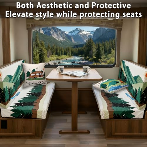 Breling 2 Set Rv Dinette Cushion Covers Stretch Washable Camper Dinette Cushion slipcovers, Rv & Camper Essentials, Lovese...