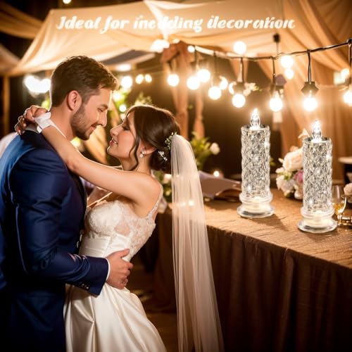 SupBri Rose Shadow LED Flameless Candles, 6PCS Romantic Battery Operated Candles Led Pillar Candles for Valentines Anniver...