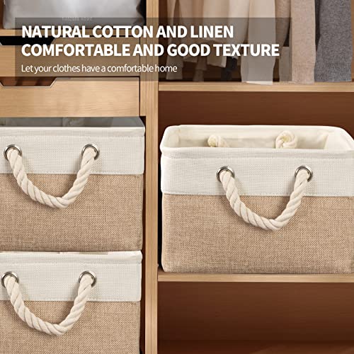 8 Pack Storage Basket Bins - Decorative Baskets Bulk Storage Box Cubes Containers with Handles for Clothes Storage Bathroo...